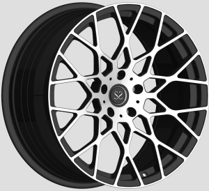 X - shape & Multiple Spoke Black Machine Mặt bánh xe nhôm rèn 1PC