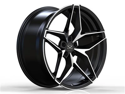 For Alfa Romeo Black Machine Face 21inch Monoblock 1 Piece Forged Wheels Rims